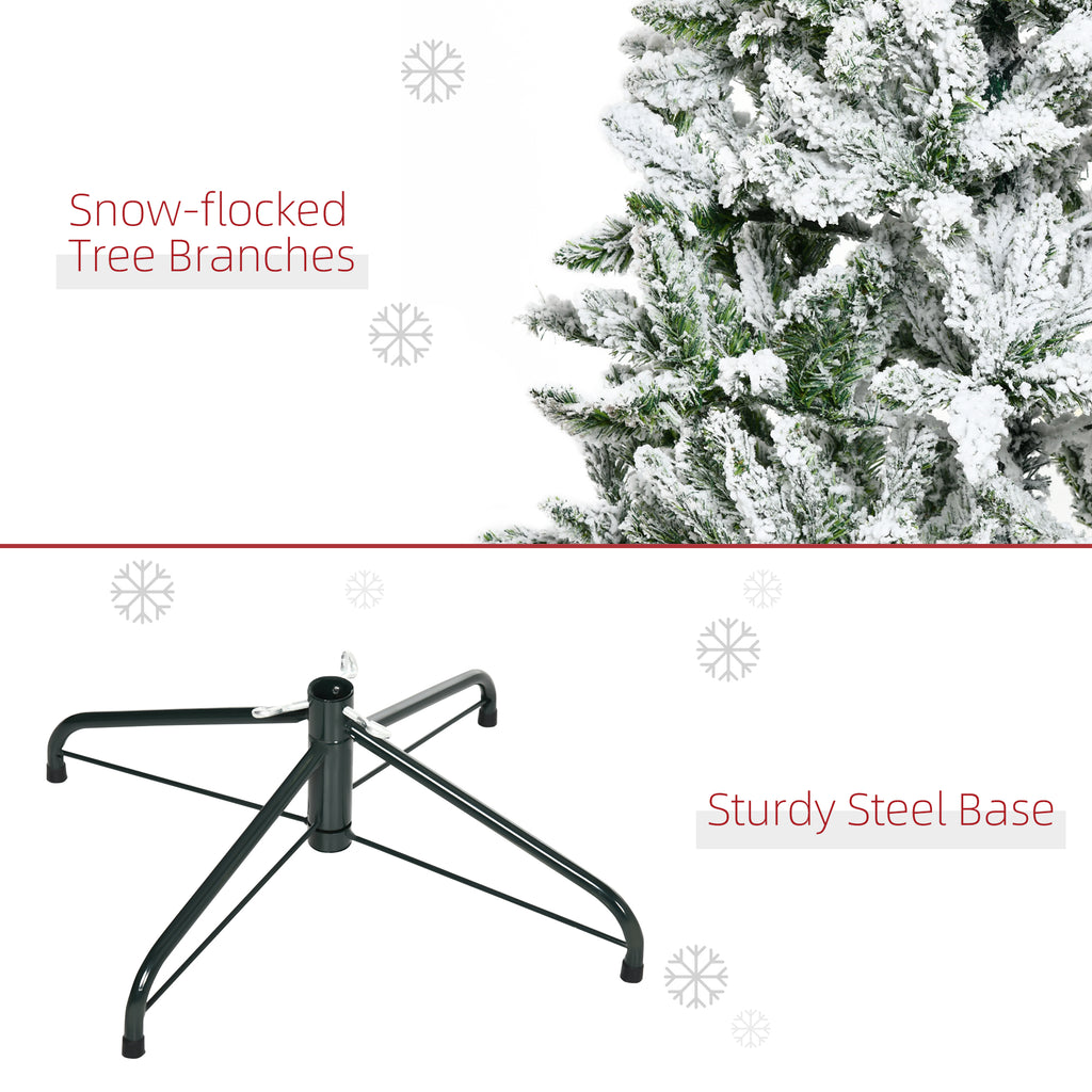 6ft Snow Flocked Artificial Christmas Tree with 750 Branches