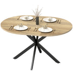 Extendable Industrial Dining Table with Butterfly Leaf Natural Wood