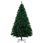 7ft Hinged Fir Christmas Tree with Foldable Steel Stand Green
