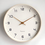 Nordic Minimalist Wall Clock with Warm Wood Frame