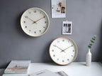 Nordic Minimalist Wall Clock with Warm Wood Frame