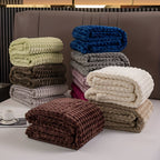 Ultra-Fluffy Plaid Coral Fleece Blanket