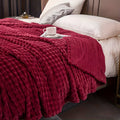 Ultra-Fluffy Plaid Coral Fleece Blanket