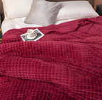 Ultra-Fluffy Plaid Coral Fleece Blanket