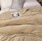 Ultra-Fluffy Plaid Coral Fleece Blanket