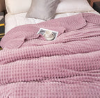 Ultra-Fluffy Plaid Coral Fleece Blanket