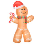 8ft Light-Up Inflatable Gingerbread Man Christmas Decoration Yellow