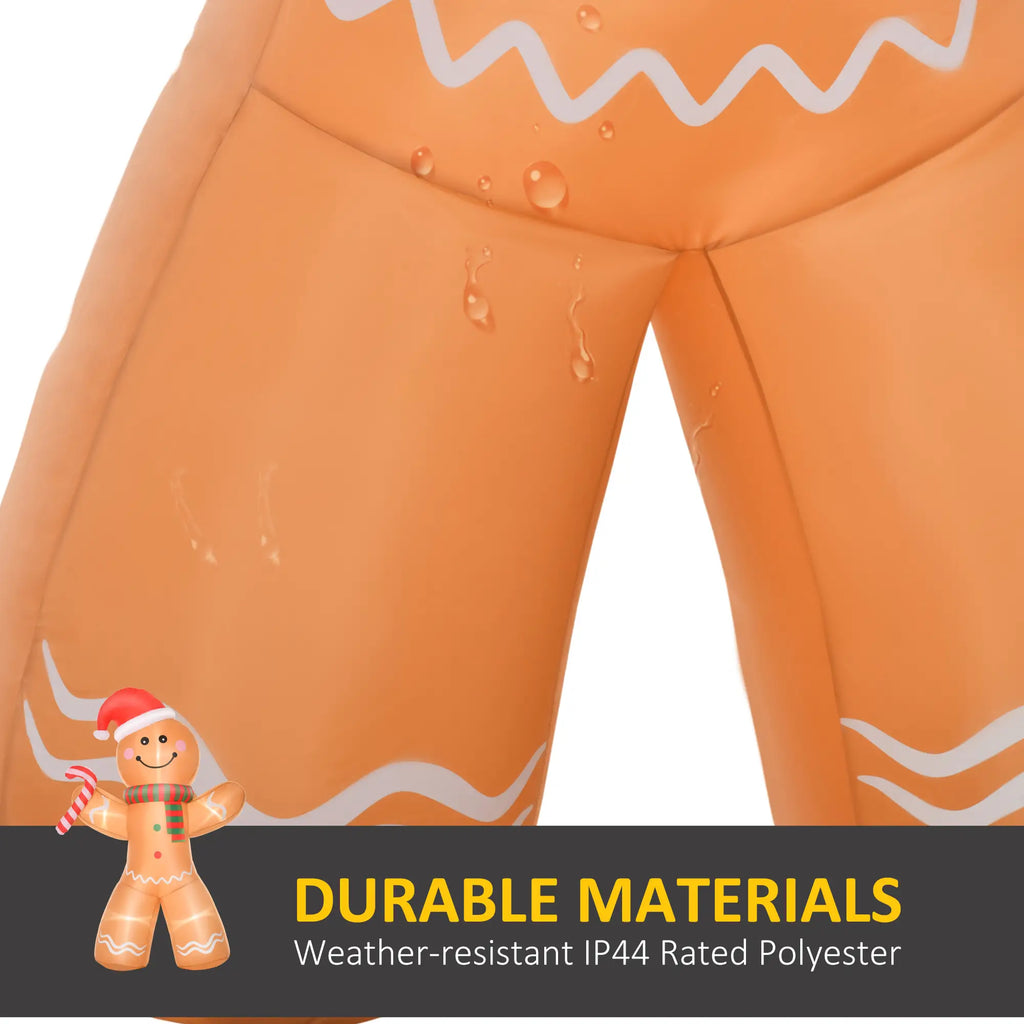 8ft Light-Up Inflatable Gingerbread Man Christmas Decoration Yellow