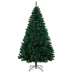 7ft Hinged Fir Christmas Tree with Foldable Steel Stand Green