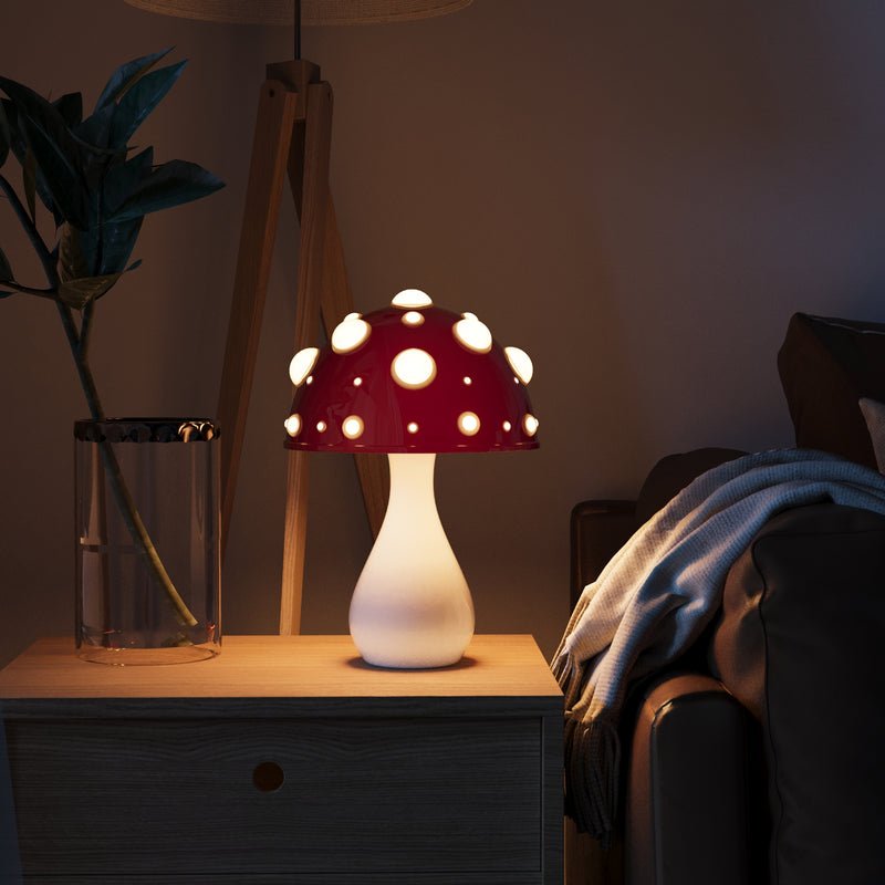 Amanita-Inspired LED Table Lamp with Warm Glow