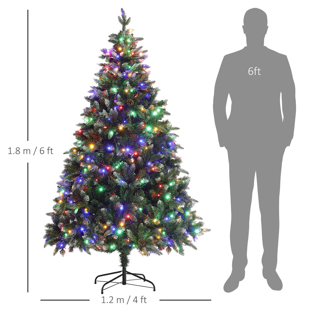 6ft Pre-Lit Christmas Tree with Dual Colour LED Lights and 1078 Tips