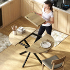 Extendable Industrial Dining Table with Butterfly Leaf Natural Wood