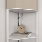 Corner Design Floor Lamp with Shelves and Pull Chain Switch