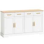 Sideboard Buffet Cabinet with Four Drawers and Adjustable Shelves