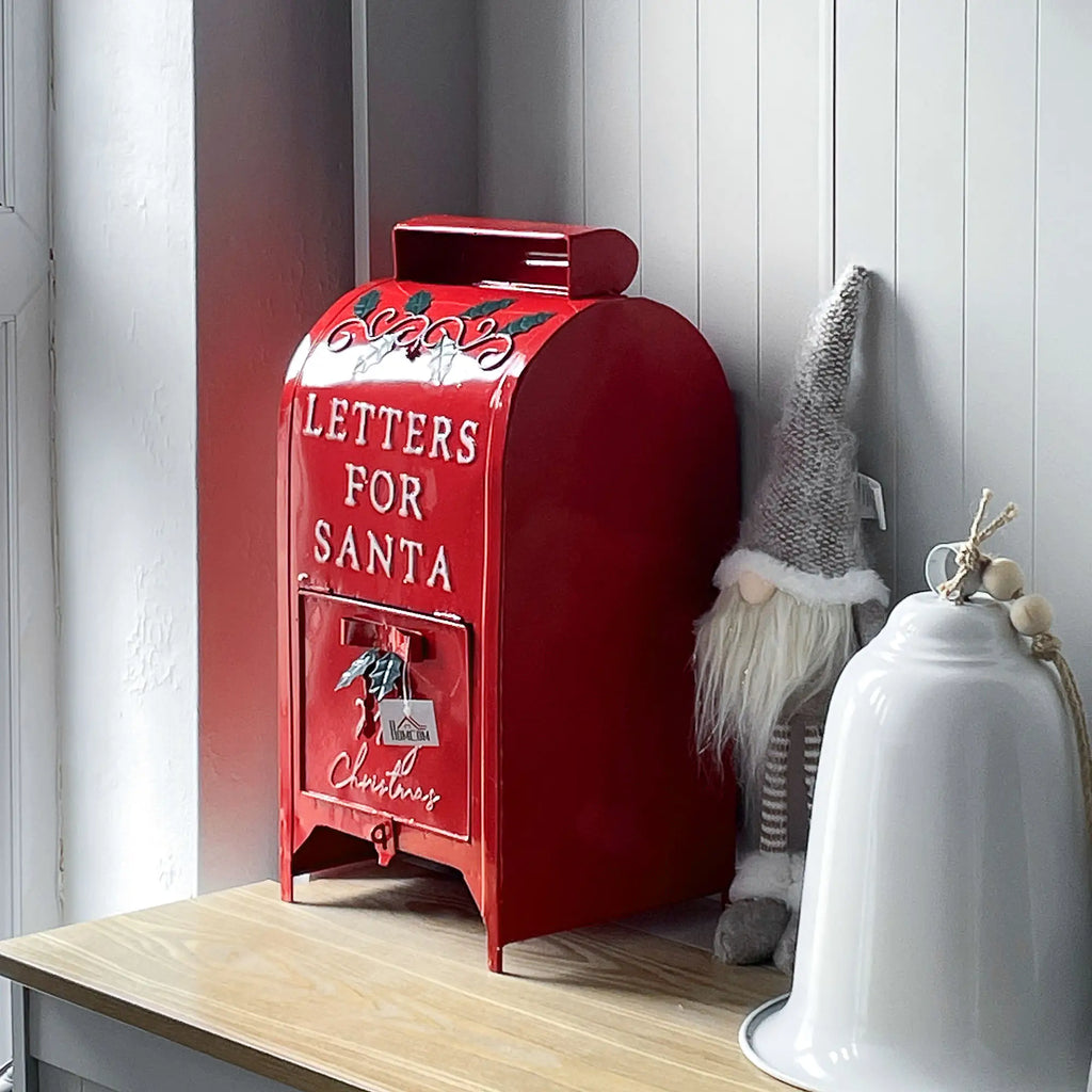 Letters to Santa Christmas Postbox Freestanding or Wall Mounted Red