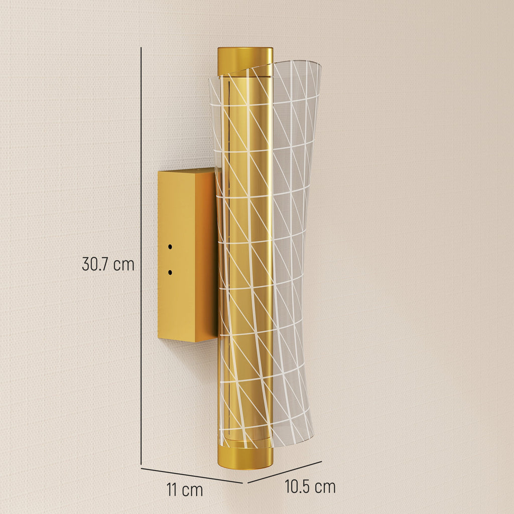Wall Light Modern LED Geometric Mesh Wall Sconce - Gold Tone