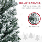 6ft Pre-Lit Snow Flocked Christmas Tree with LED Lights Green