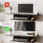 Floating Wall-Mounted TV Shelf with Storage - Black