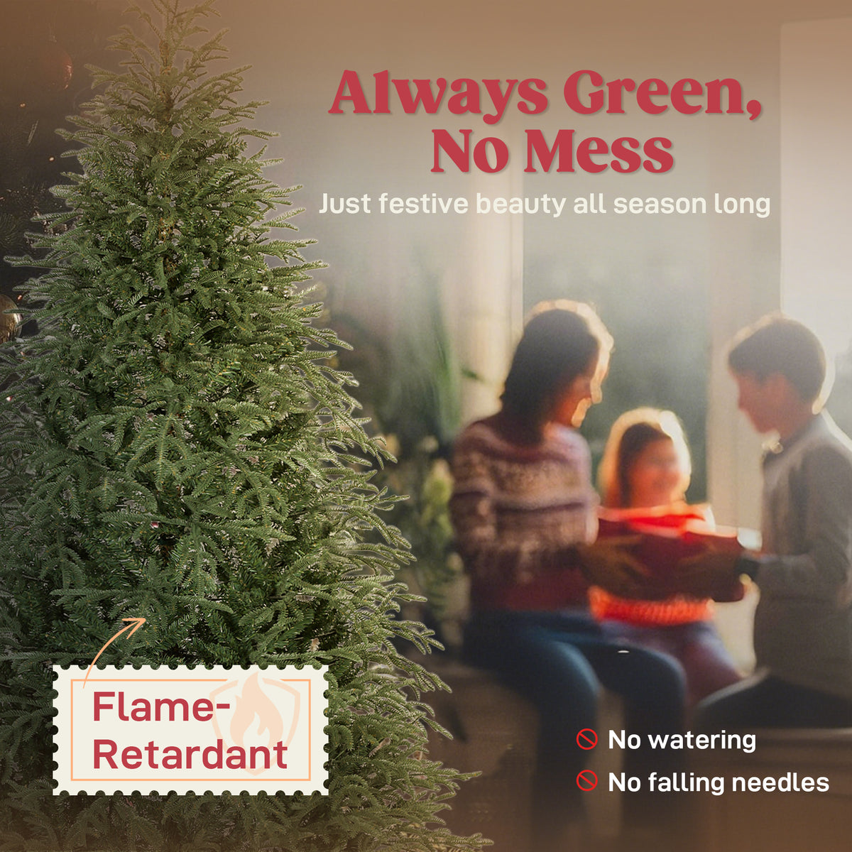 7ft Full Spruce Christmas Tree with Realistic Dense Tips
