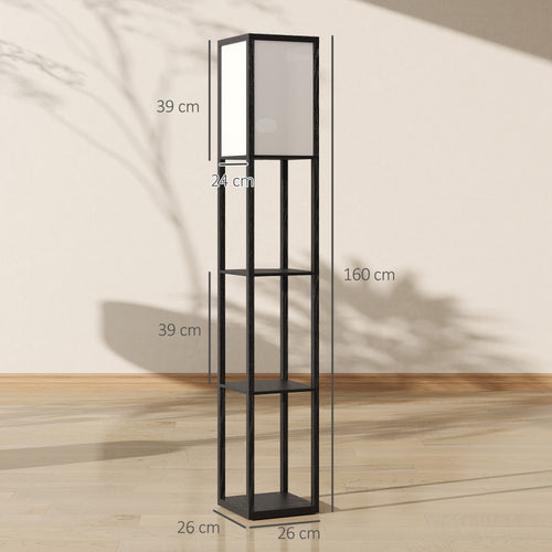 3-Tier Shelf Modern Standing Floor Lamp with Melamine Finish