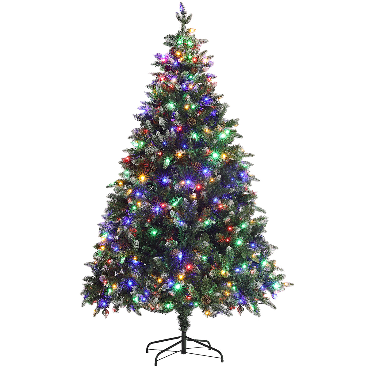6ft Pre-Lit Christmas Tree with Dual Colour LED Lights and 1078 Tips