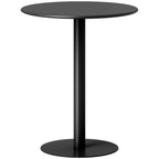 Small Round Bistro Dining Table with Steel Base - Black