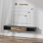 Charcoal Grey Floating TV Cabinet with Cable Management