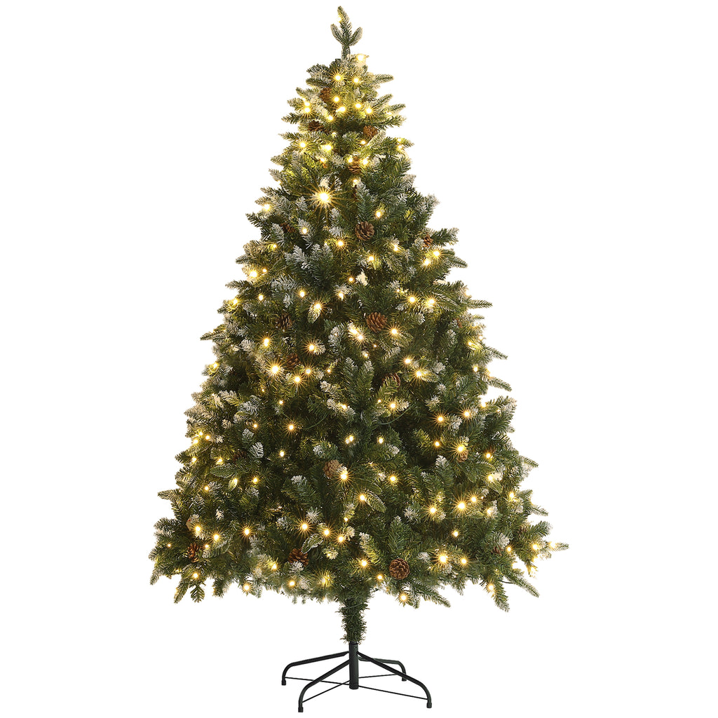 6ft Pre-Lit Christmas Tree with Dual Colour LED Lights and 1078 Tips
