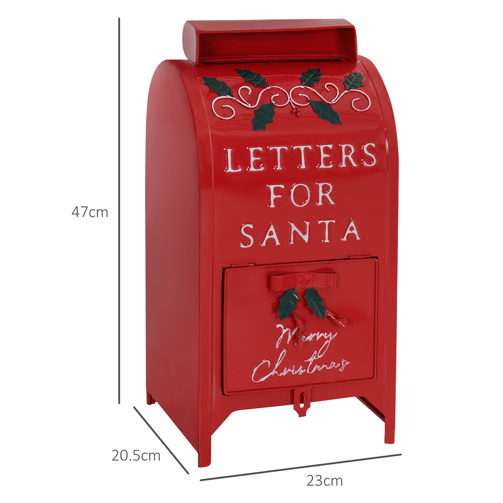 Letters to Santa Christmas Postbox Freestanding or Wall Mounted Red