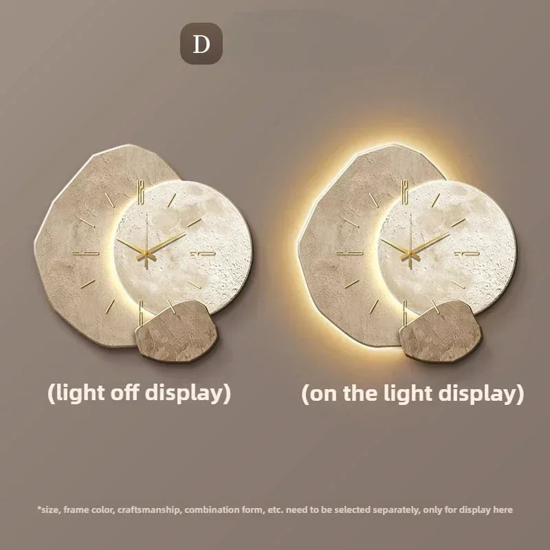 LumoClock Large Wall Clock with Silent Quartz and LED Light