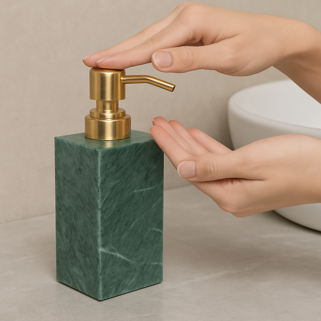 Luxury Marble Soap Dispenser with Metal Pump