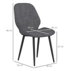 Velvet Dining Chairs Set of 2 with Steel Legs