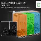 Triple Compartment Pedal Bin with Soft-Close Lid - Gold Tone