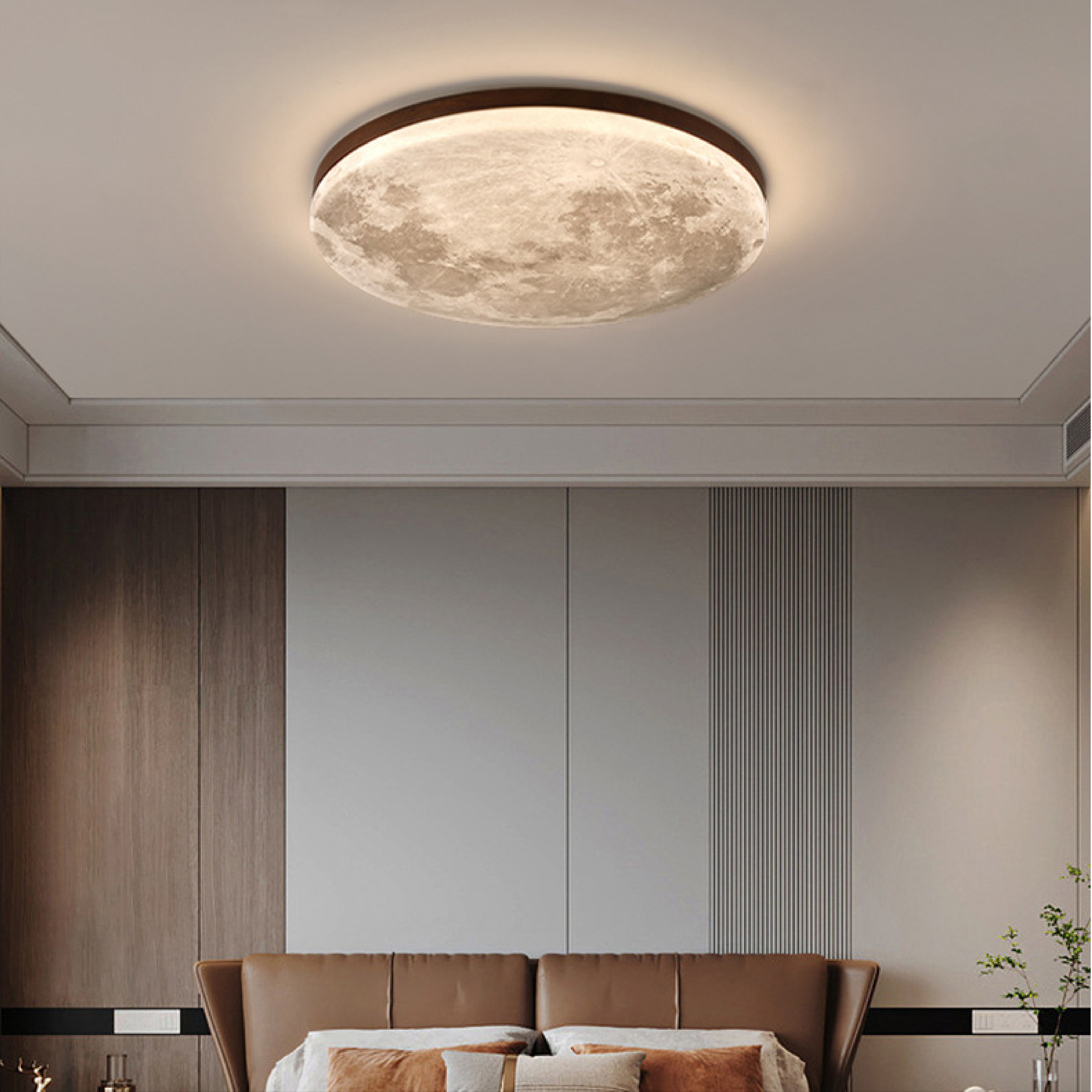 Moon Dimmable LED Ceiling Light Contemporary Home Lighting