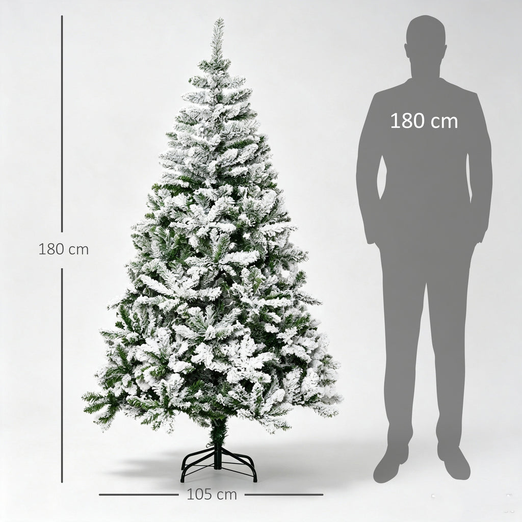 6ft Snow Flocked Artificial Christmas Tree with 750 Branches