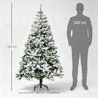6ft Snow Flocked Artificial Christmas Tree with 750 Branches