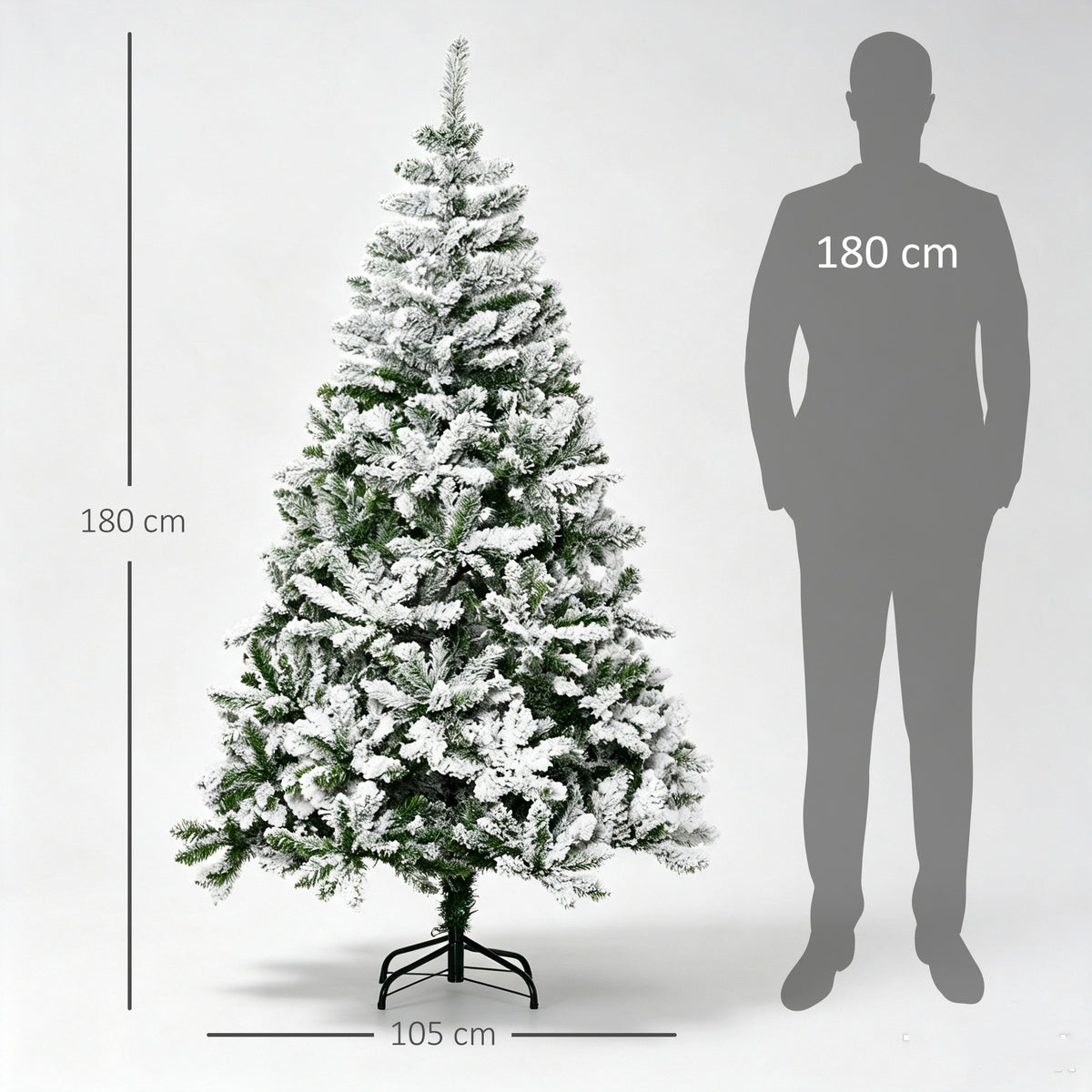 6ft Snow Flocked Artificial Christmas Tree with 750 Branches