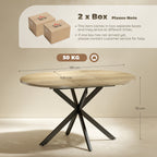 Extendable Industrial Dining Table with Butterfly Leaf Natural Wood