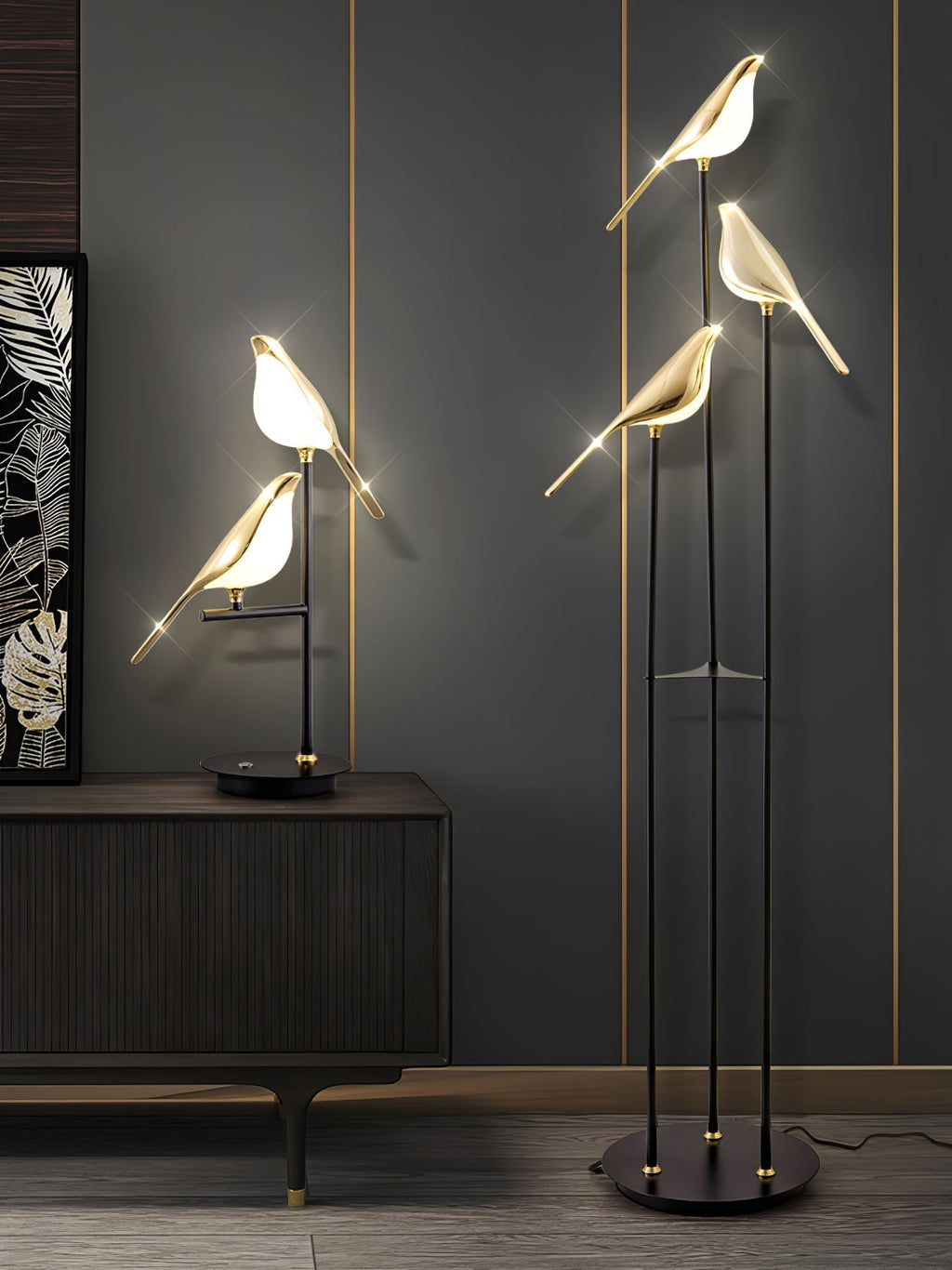 Bird Perch LED Floor Lamp