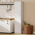 Slim Five-Tier Pantry Storage Cabinet with Soft-Close Hinges White