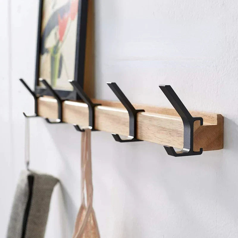 Nordic Wall-Mounted Coat Rack with Adjustable Dual Hooks