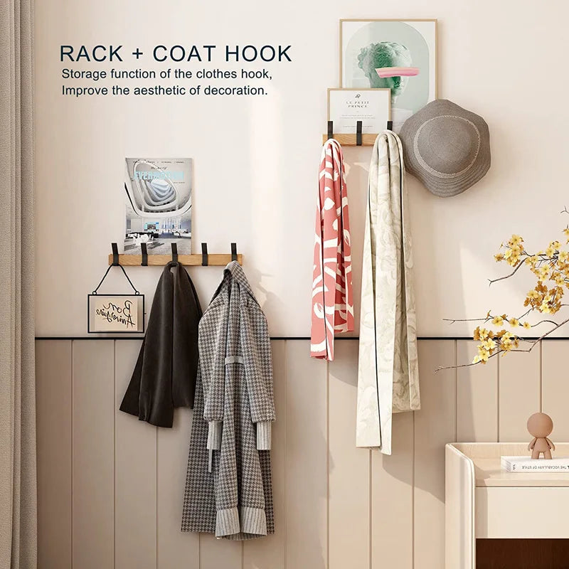 Nordic Wall-Mounted Coat Rack with Adjustable Dual Hooks