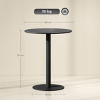 Small Round Bistro Dining Table with Steel Base - Black