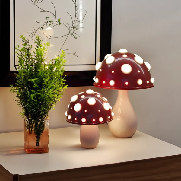 Amanita-Inspired LED Table Lamp with Warm Glow