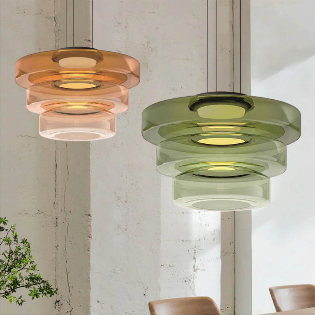 Bauhaus Style Layered Glass Pendant Lamp