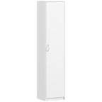Slim Five-Tier Pantry Storage Cabinet with Soft-Close Hinges White