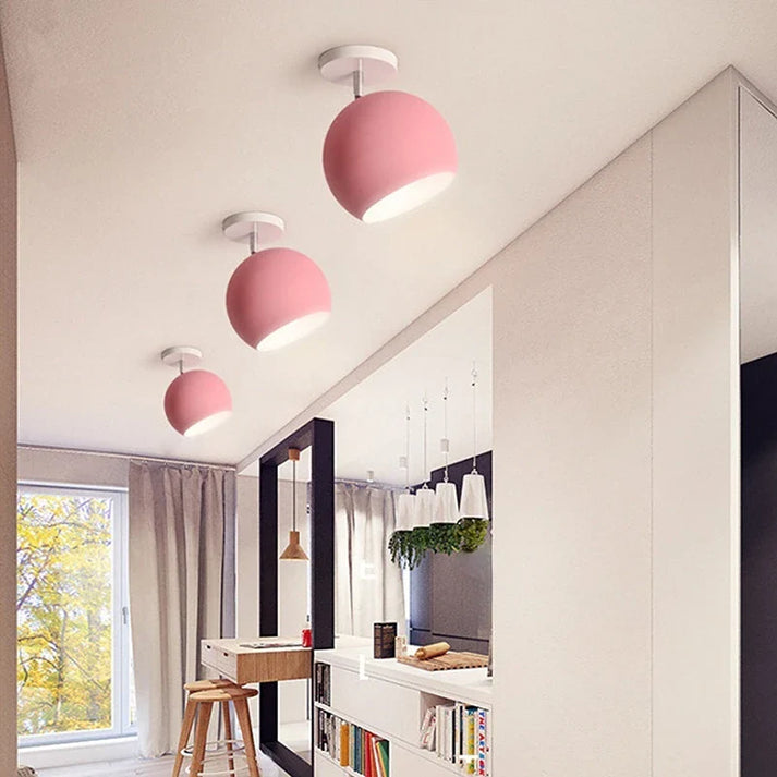 Nordic Macaron Round Aluminium Ceiling Light