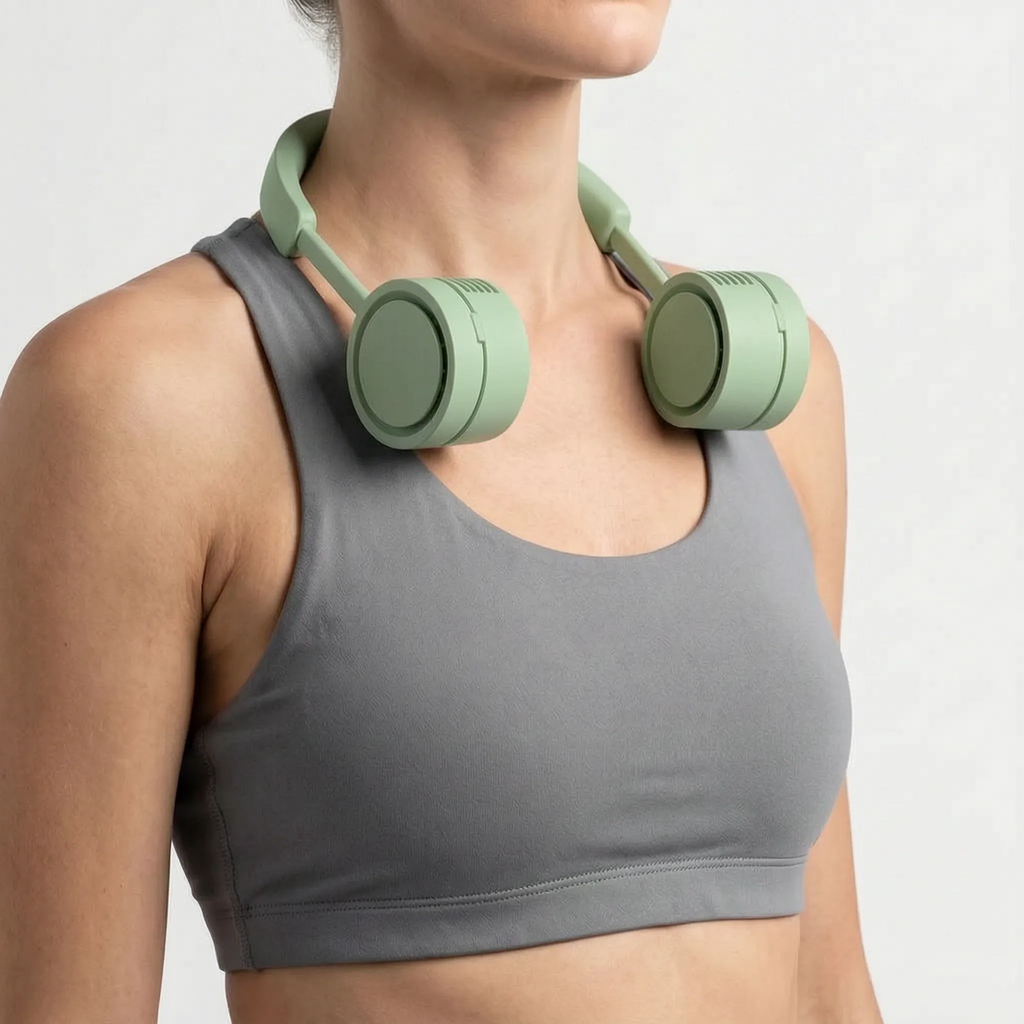 Foldable Portable Neck Fan Wearable Personal Cooling Device