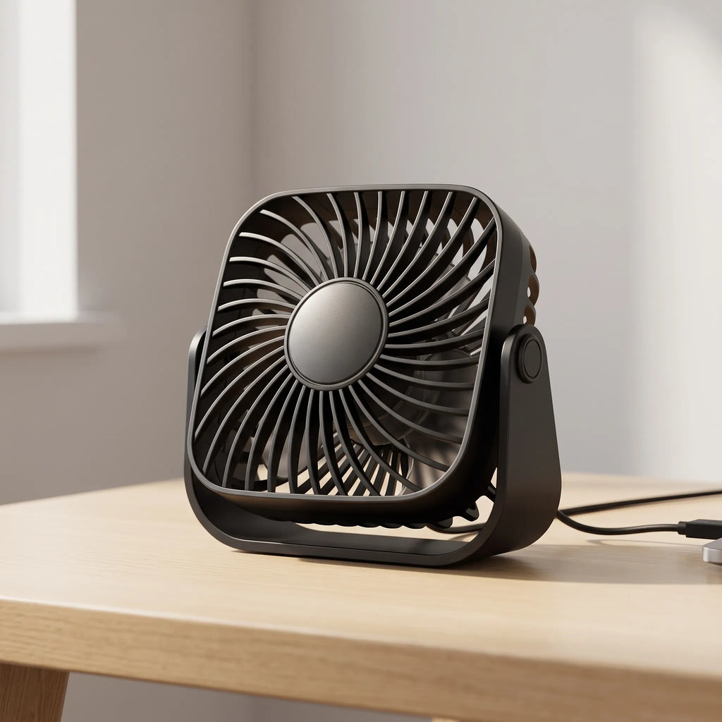 Compact Adjustable Tabletop Cooling Fan for Home Office and Bedroom