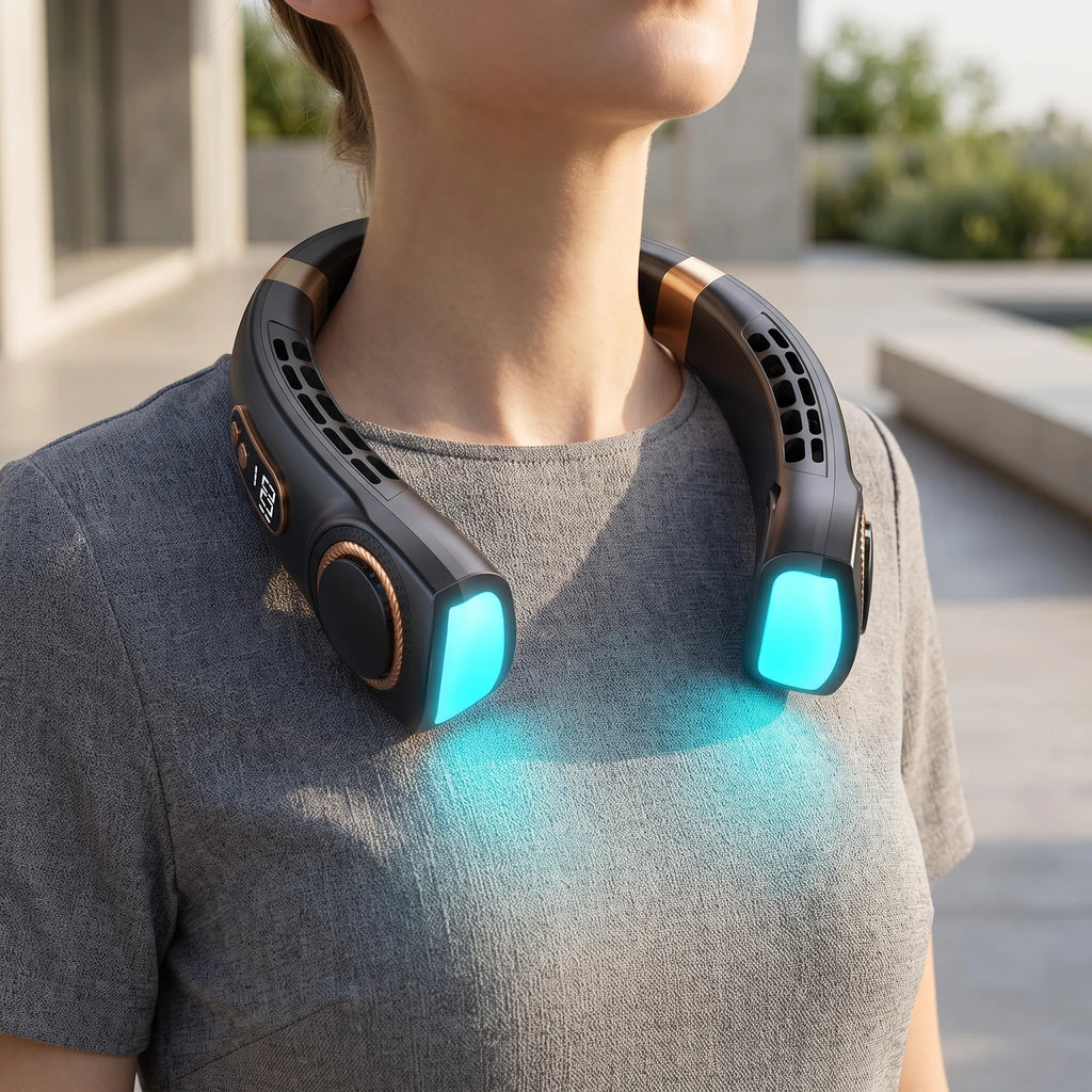 Bladeless Wearable Neck Fan for Personal Cooling Portable Hands-Free Design